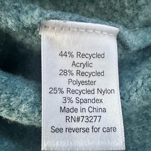 Nine West V-Neck Tunic Cozy Relaxed Fit Green V-Neck Sweater with Side Slit, s L - Picture 5 of 6